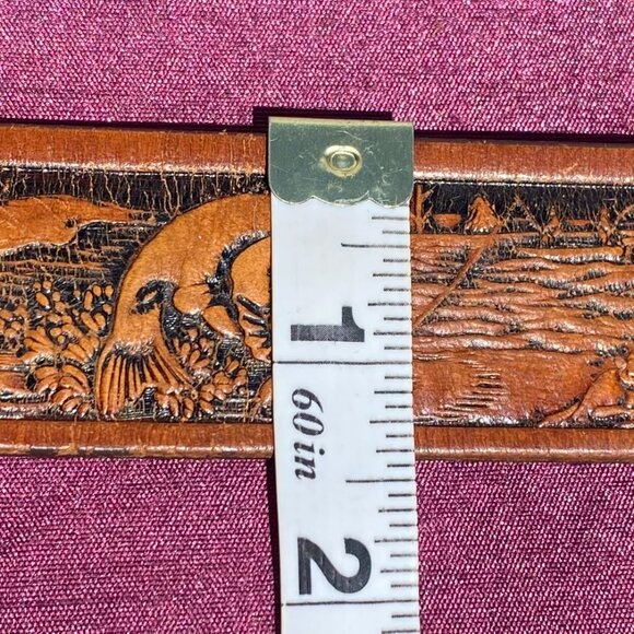 33-(VB&B) Vintage. Tooled Leather. Angler. Belt. Rare - Picture 16 of 16